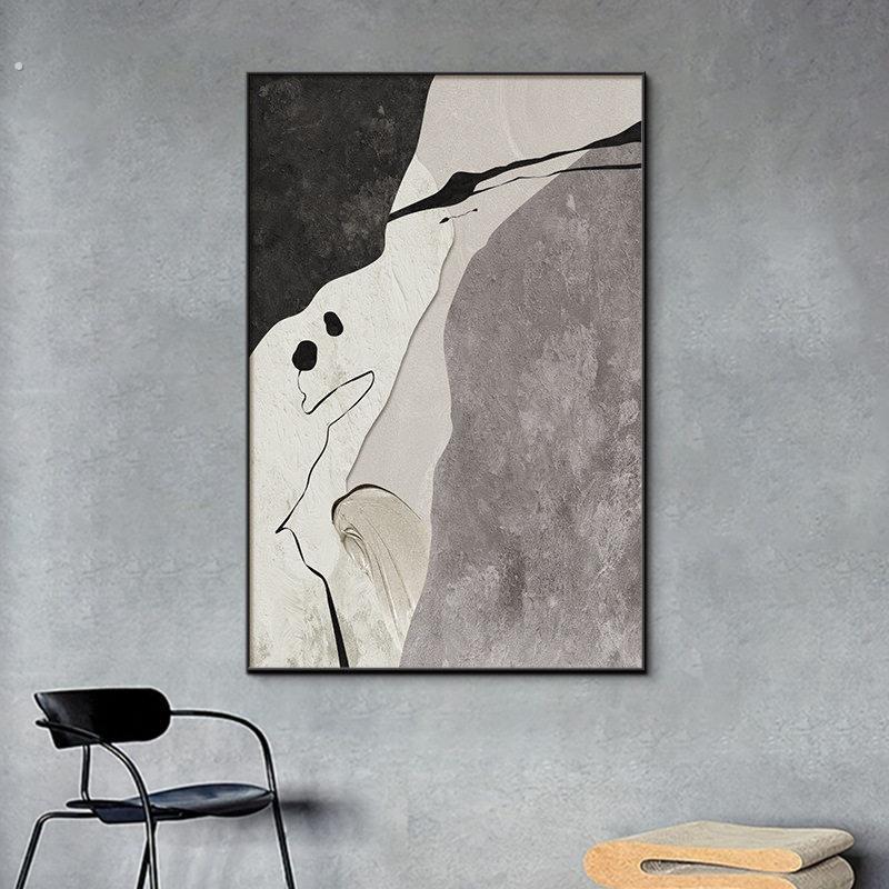 现简约客厅装饰画定制酒店玄关画级感走廊挂画民宿工程画