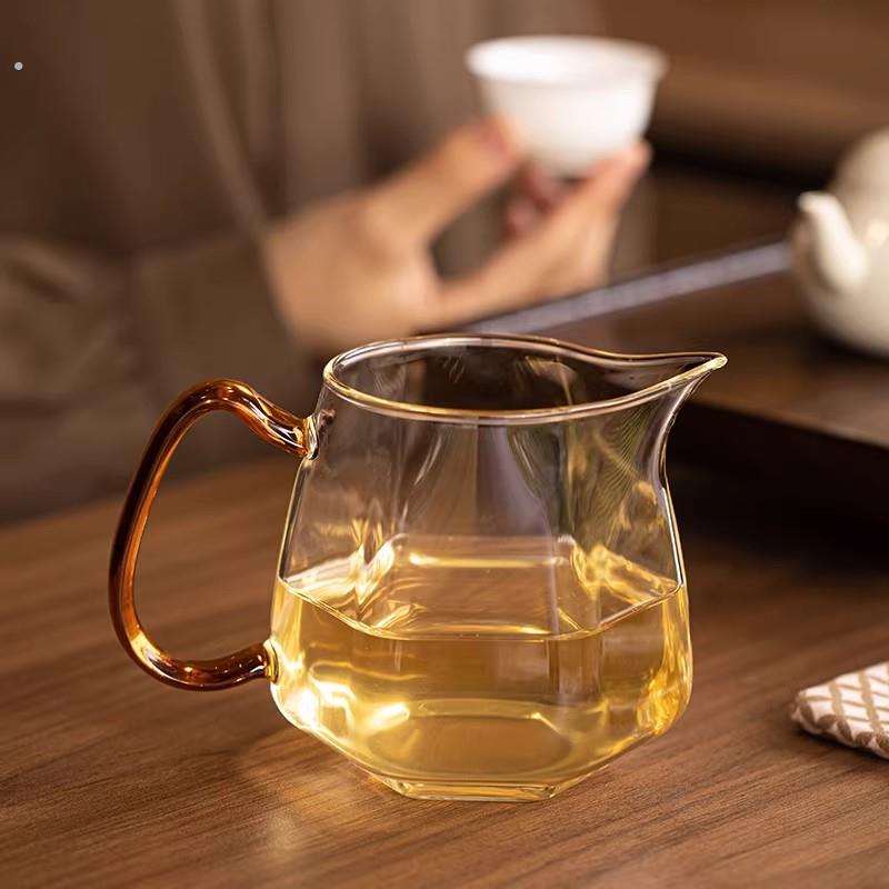耐热玻璃公道杯加厚分茶杯带滤网一体茶漏套装高档功夫茶具分茶器