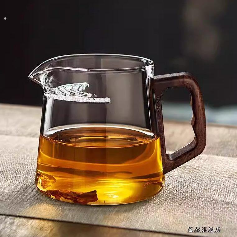泡茶壶分茶器茶水分离公道杯玻璃茶耐热月牙茶壶茶漏过滤一体玻璃