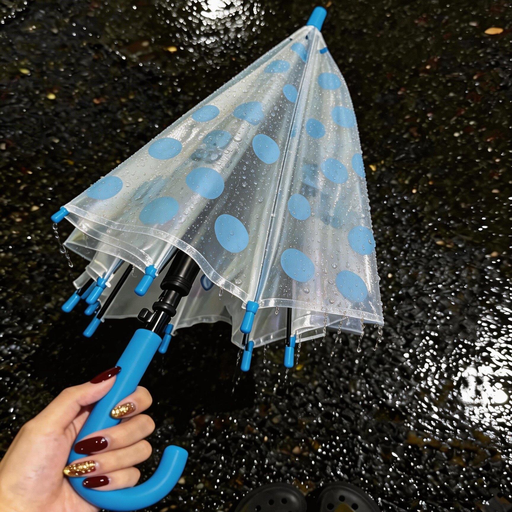 透明雨伞加大加厚加固女生高颜值长柄伞手动可爱韩系轻便2026新款图片
