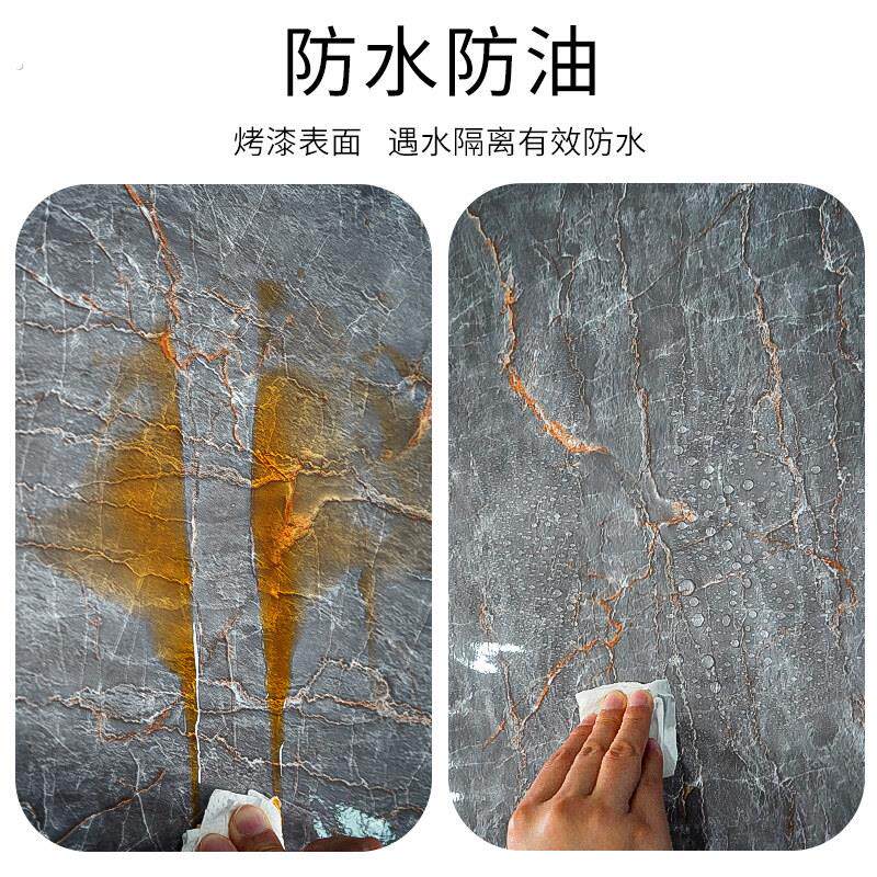 厨房防油贴纸防水自粘墙纸橱柜灶台用防油污台面翻新仿大理石贴纸