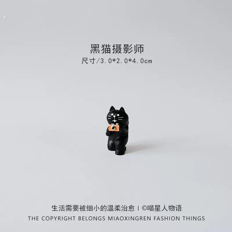 日式猫咪三脚架拍照机迷你摆件拍摄道具工艺礼品摆饰装饰小众