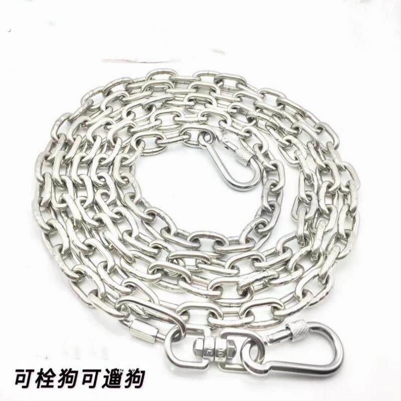 不锈钢狗链子大型犬中型犬小型犬铁链项圈狗绳防咬家用牵引带