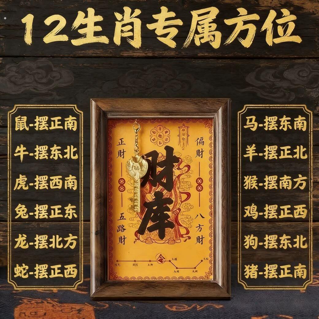 黄色财库印章摆件 办公室店铺桌面摆件寓意财富稳固