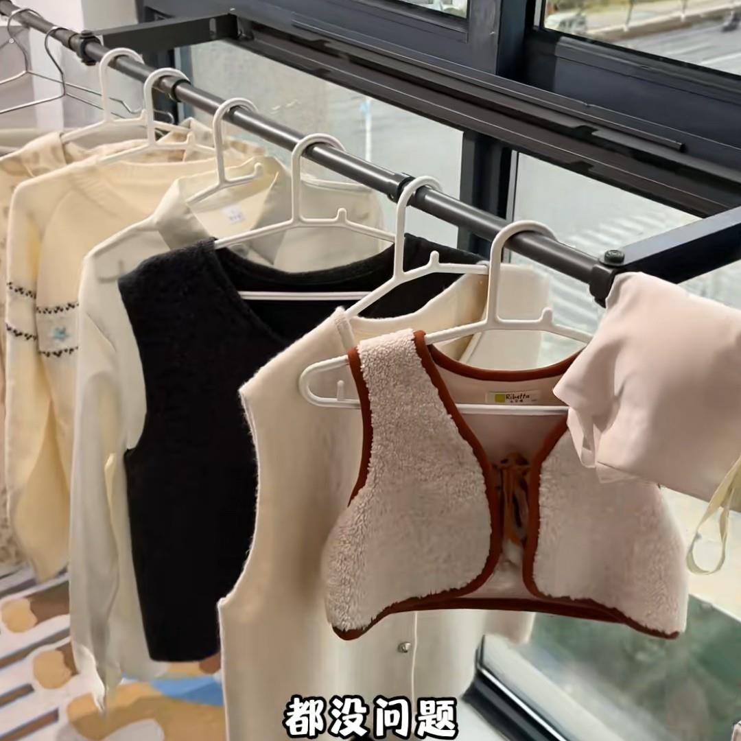 免打孔窗户晒被子阳台空间利用晾衣架新款免钉安装伸缩晾衣杆