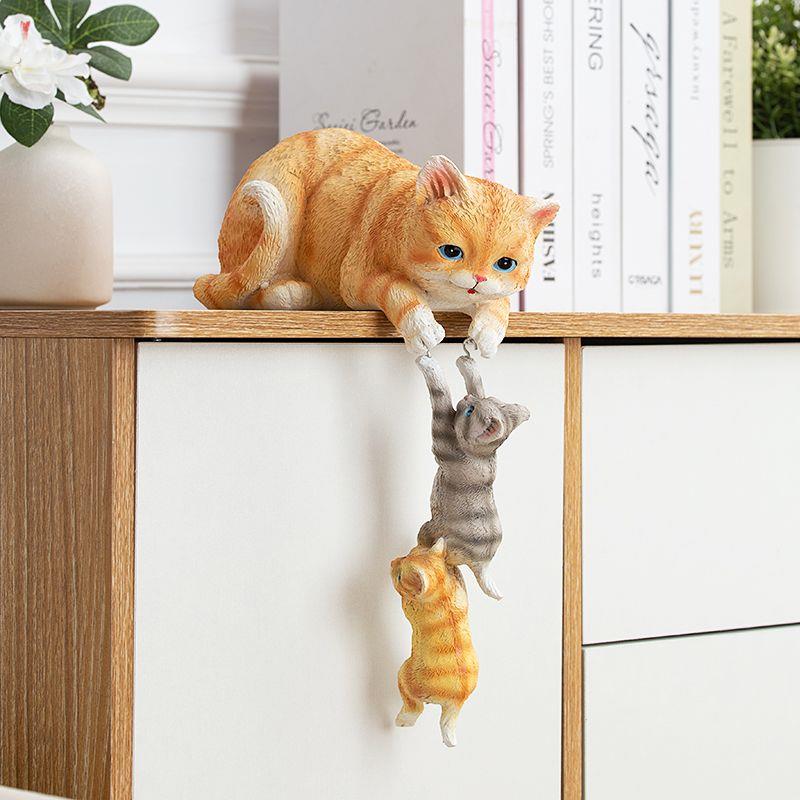 创意猫咪摆件配饰家居饰品房间个性装饰品彷真动物软装摆设礼物