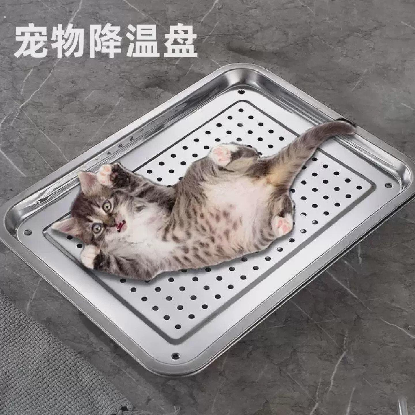 不锈钢猫窝宠物降温神器304不锈钢猫窝凉窝冰盘兔子清凉窝中小型
