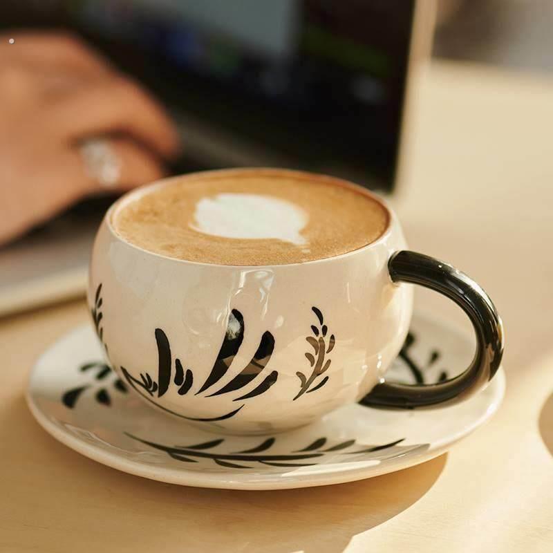 咖啡杯蛋杯小众拿铁高档精致陶瓷杯子杯碟套装高颜值礼盒装下午茶
