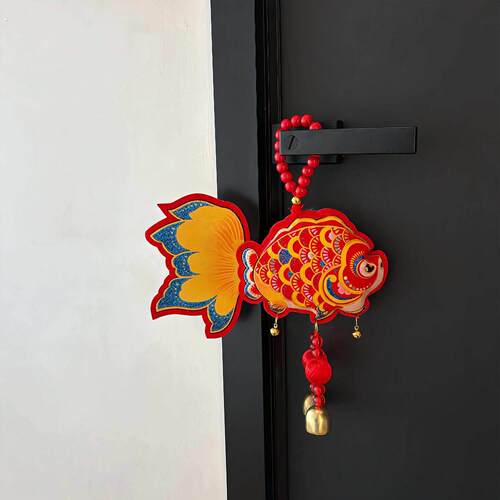 新年门挂锦鲤挂饰春节装饰品氛围布置入户门客厅马年挂件过年2026