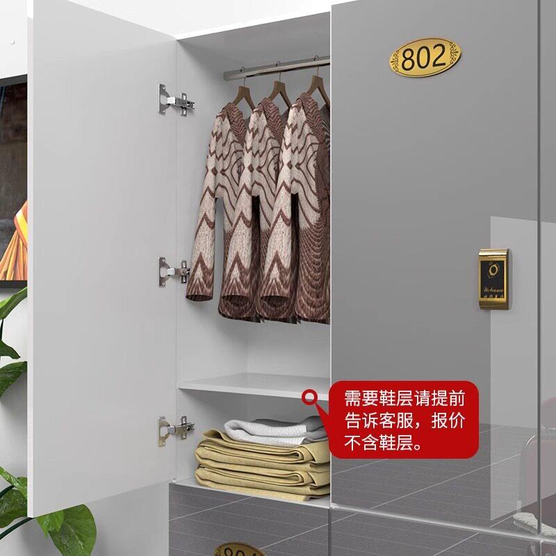 高级灰更衣柜员工柜木质理髲店置物柜健身房瑜伽馆感应锁储物柜子