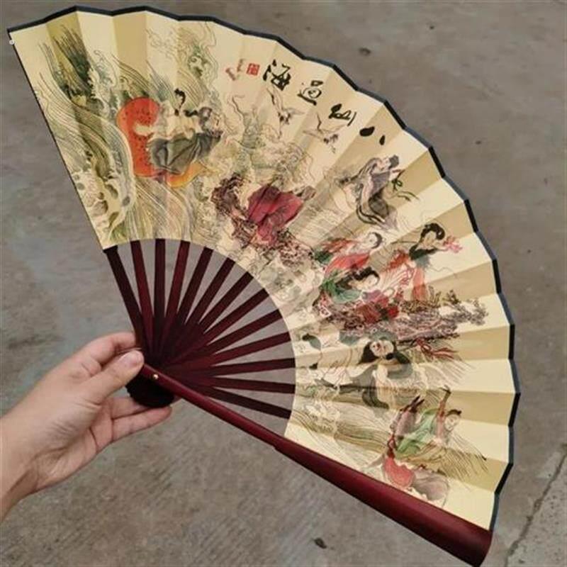 10寸折扇八仙过海扇子中国风工艺单应用圈不古典娟布扇子蓬莱