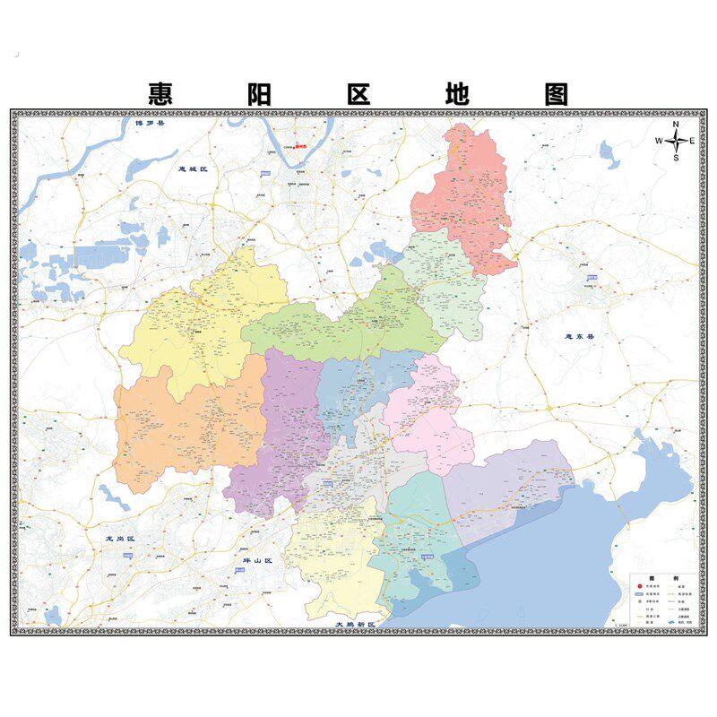 惠阳区市区域县市地图街道分布地区区域图办公室贴图挂图