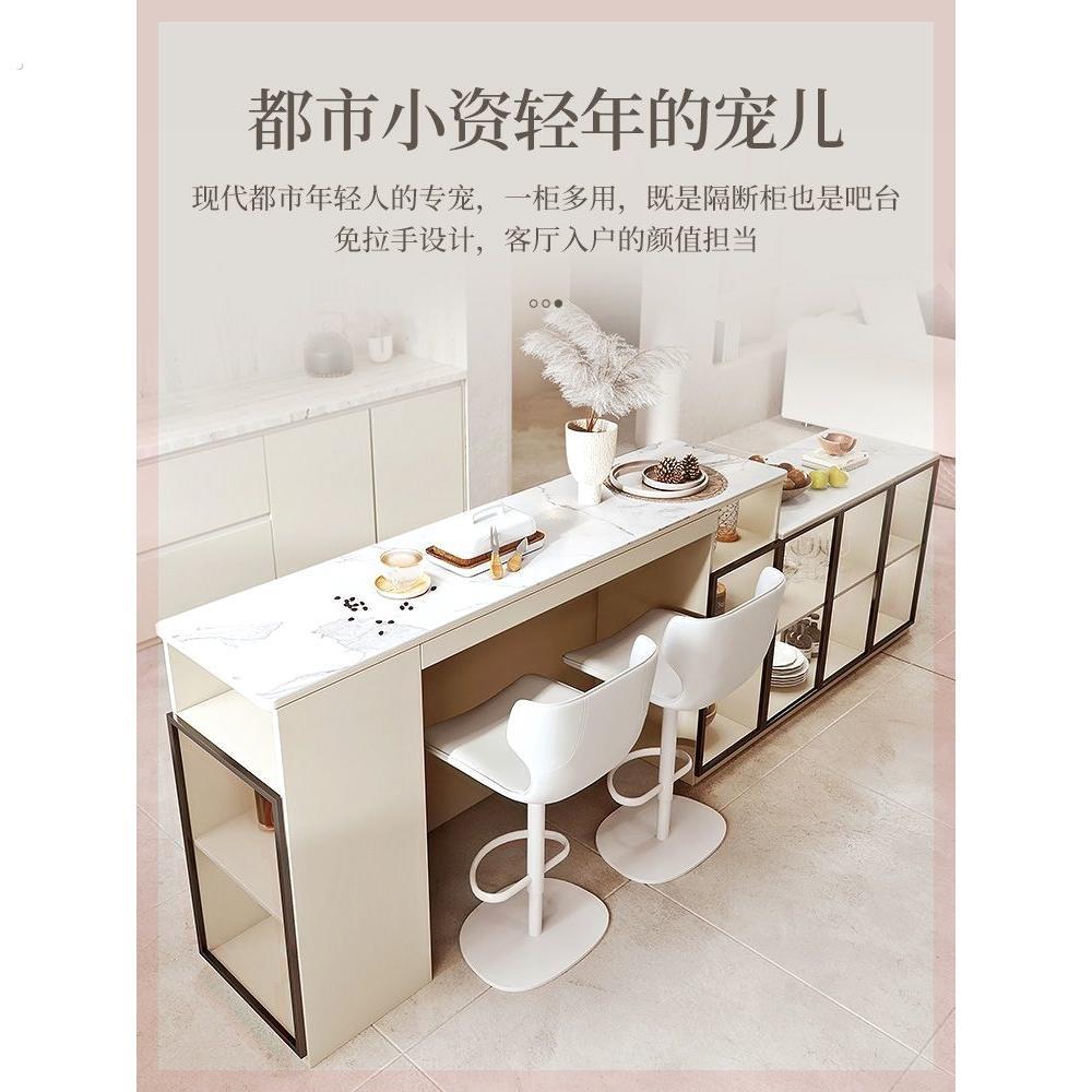 沙发靠背吧台柜轻奢简约桌旋转餐柜一体多功能酒柜隔断柜现代沙