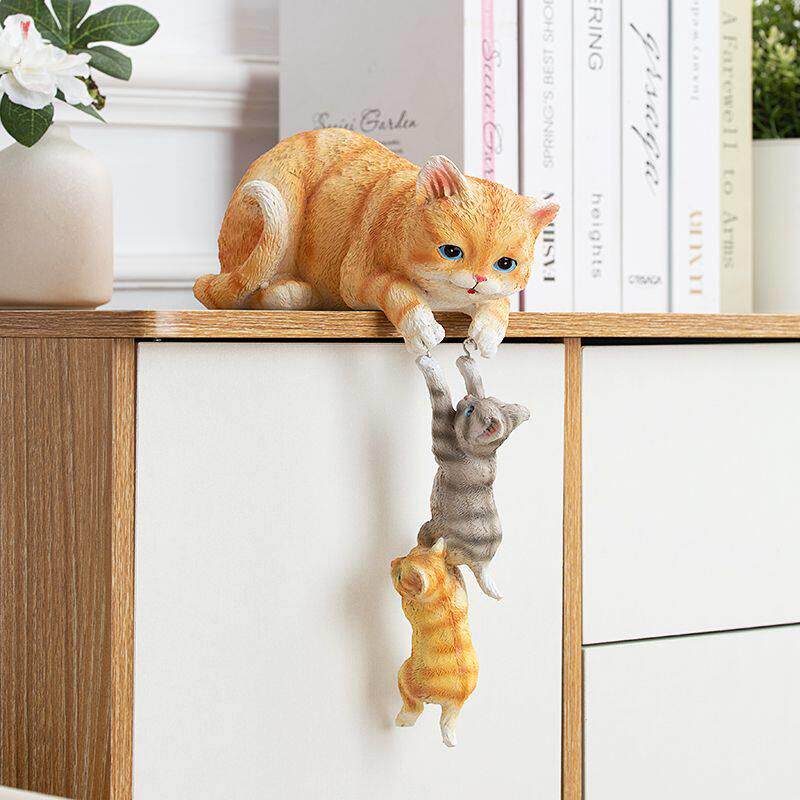 创意猫咪摆件配饰家居饰品房间个性装饰品彷真动物软装摆设礼物