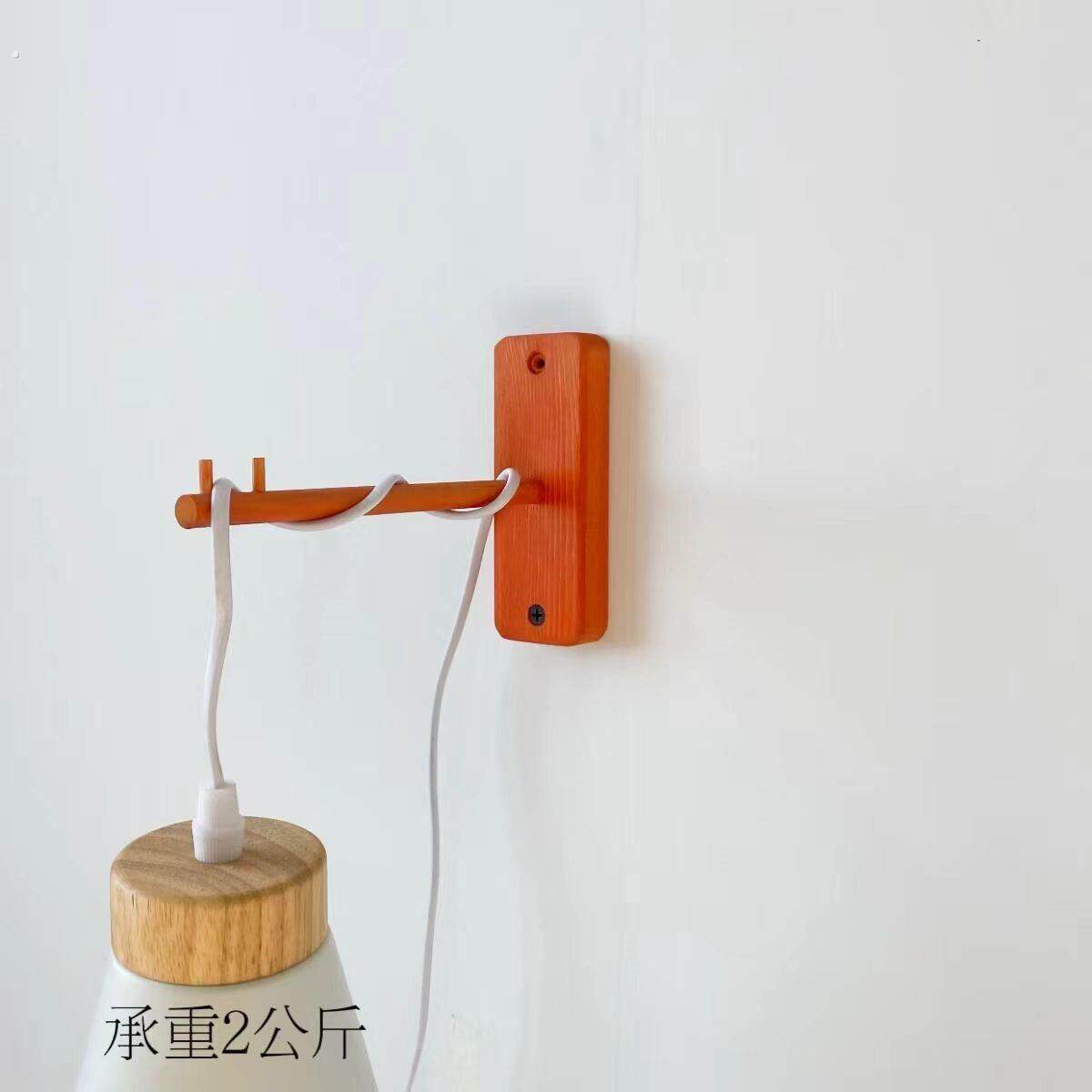 灯笼挂钩新款橘红色墙上实木加长挂钩风铃专用室外墙壁大号强力