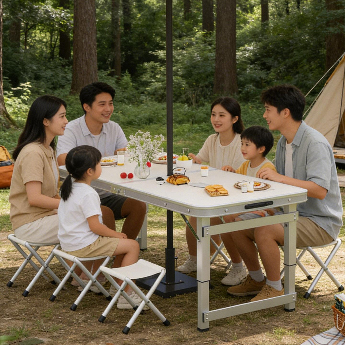 户外露营野炊装备折叠桌椅套装一套全套巨型露营车桌板轻量化便携图片