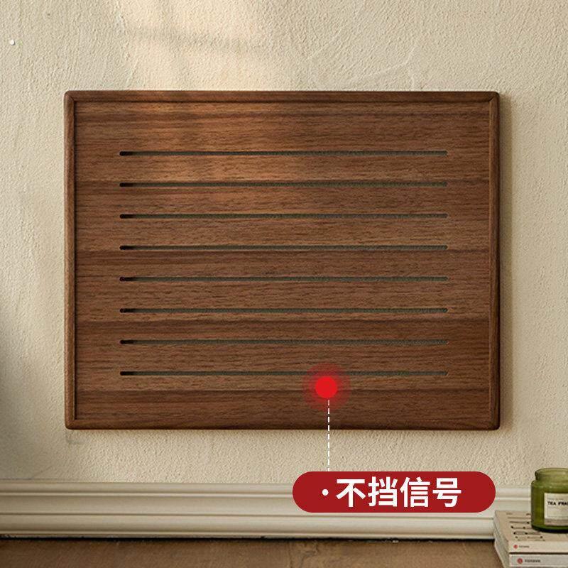 胡桃木弱电箱盖面板电表箱装饰画实木质配网路箱网路线盒多媒体遮