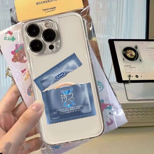 杜蕾斯手机壳iPhone16恶搞透明壳