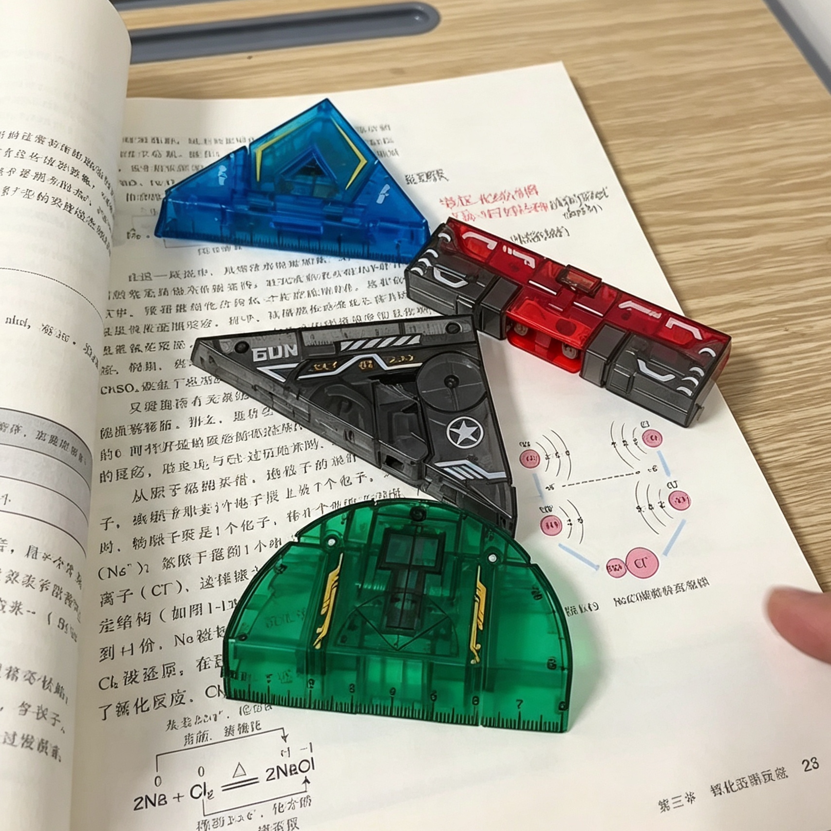 战尺变幻变形尺子玩具学生多功能几何尺直尺三角尺等腰尺拼装文具