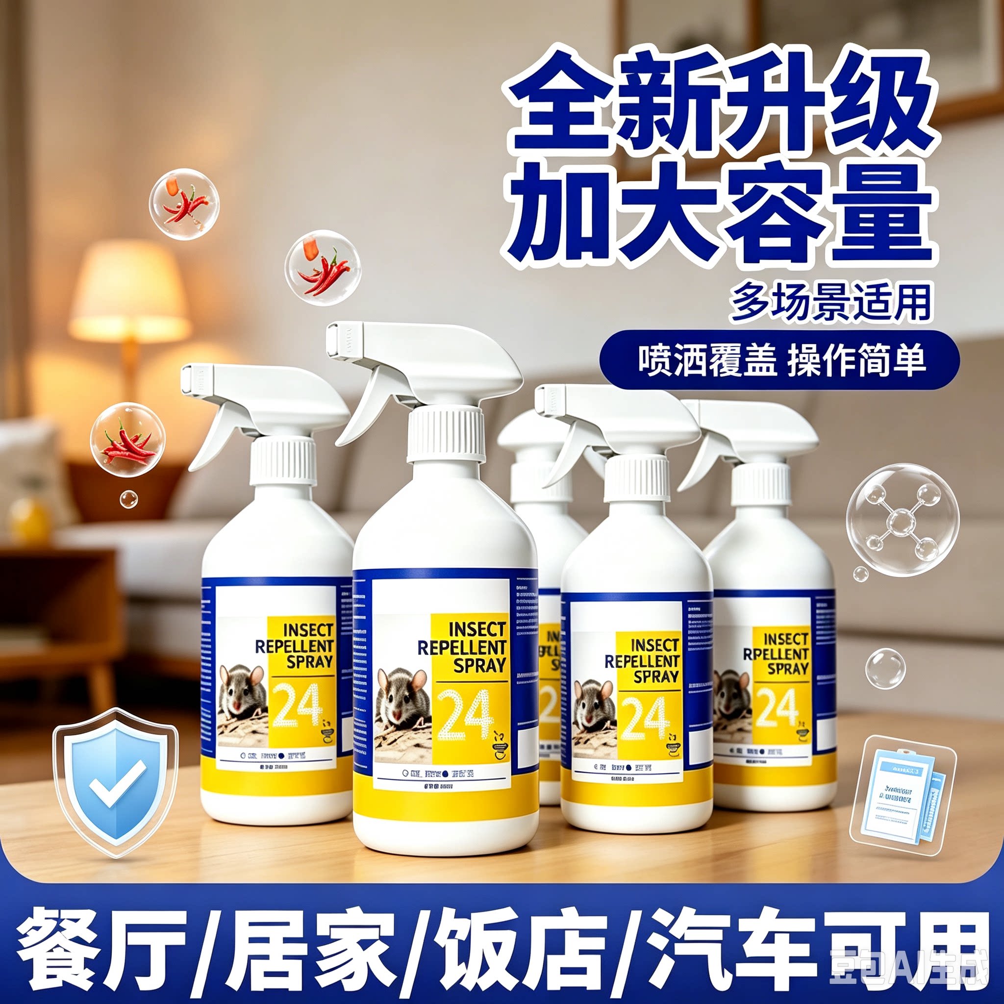 喷雾芳香剂居家仓库饭店养殖场汽车发动机舱驱鼠室内家用WT2