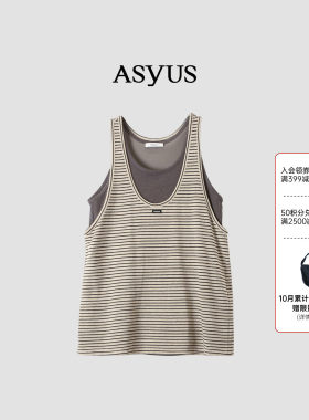 【新品】ASYUS 2026夏季 假两件条纹长款宽松背心