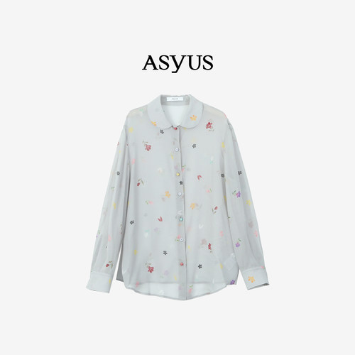 ASYUS设计师品牌 夏季俏皮活泼童趣宽松印花长袖女士衬衫