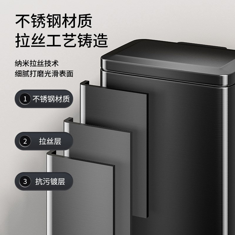 梯菊厨房垃圾桶带盖大号专用卫生间客厅厕所脚踩脚踏式工具套装