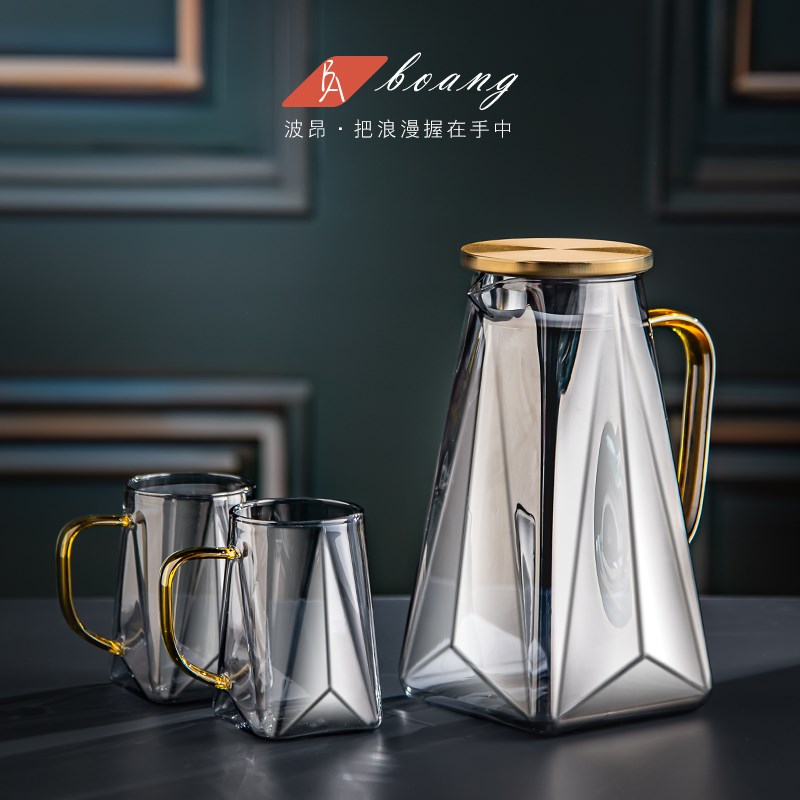 耐热冷水壶家用套装大容量水果茶壶玻璃凉水壶瓶冷泡白开水杯BA