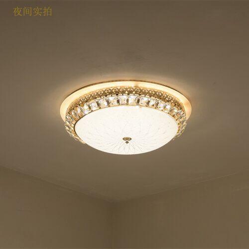 简约欧式卧室灯圆形过道吸顶灯led水晶小客厅灯门厅阳台灯饰灯具