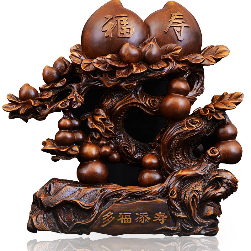 多福添寿寿桃摆件祝寿礼物创意实用送老人长辈生日礼物客厅装饰品