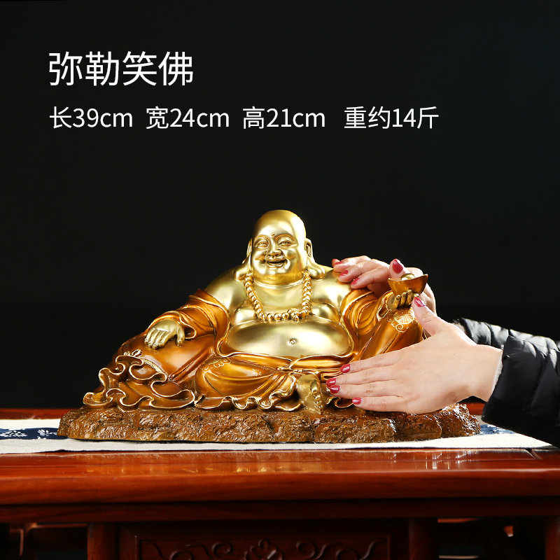 纯铜布袋佛像弥勒人物家居办公室装饰品桌面摆设公司开业乔迁礼品