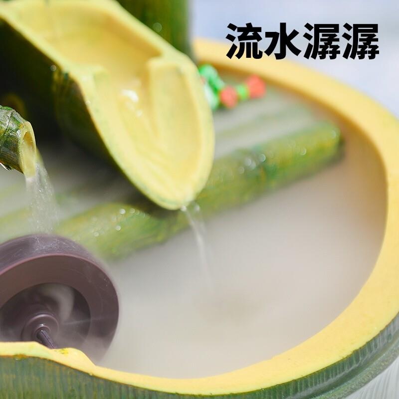 竹子流水喷泉摆件办公室桌面山水盆景循环水礼物节节高升客厅装饰