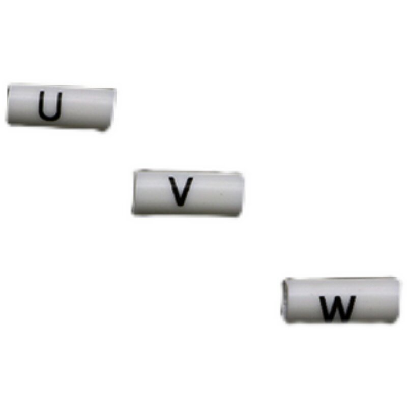 机柜用U V W号码管电工标识标记电线号套管PVC梅花管三相电源线