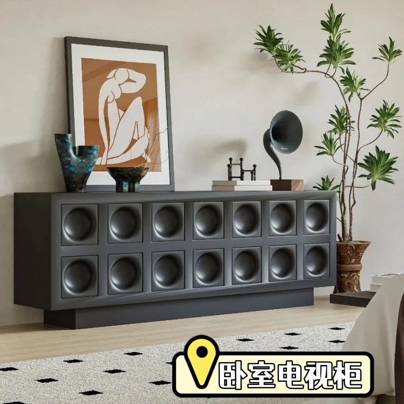 北欧烤漆餐边柜黑橡木实木茶水柜酒柜简约玄关柜鞋柜装饰柜包邮