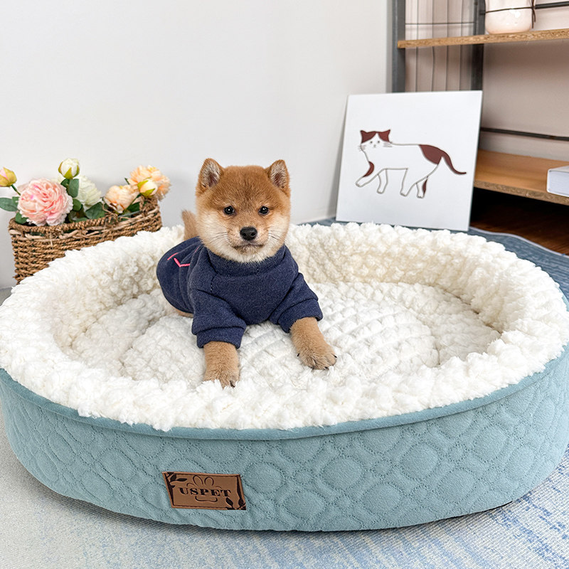 狗窝冬天保暖海绵可拆洗款博美犬泰迪柴犬幼犬宠物床过冬流浪猫窝
