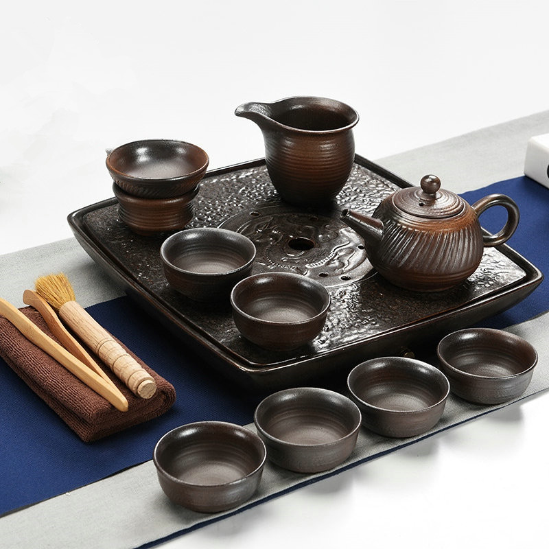 干泡茶台家用功夫茶具套装茶道茶壶日式简约陶瓷茶盘排水茶海简约