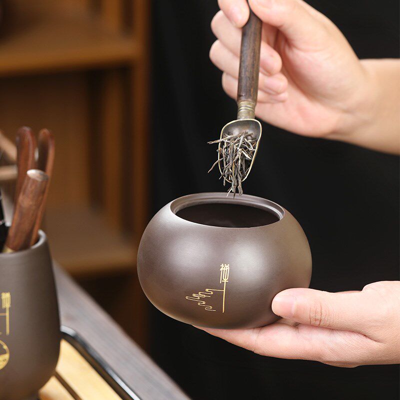 紫砂禅道六君子功夫茶具零配实木茶夹茶勺套装茶艺茶道配件组合