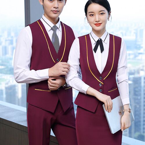职业马甲套装女空姐制服酒店前台美容师KTV收银服务员工作服秋冬