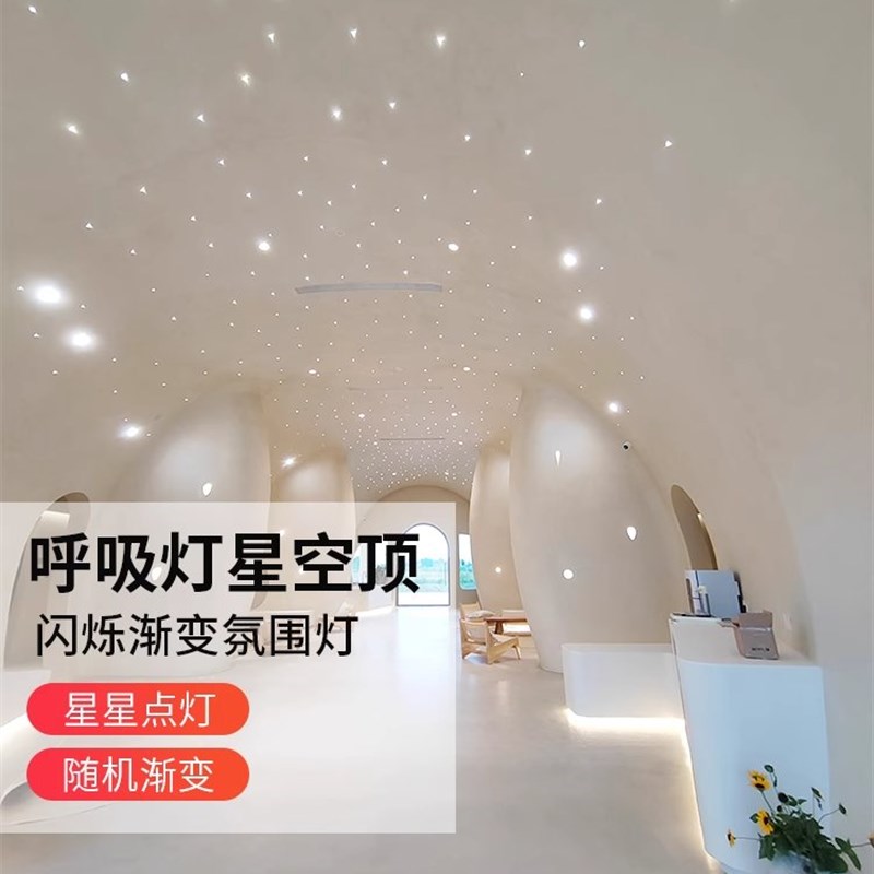 呼吸灯满天星小射灯星空顶流星闪烁渐变客厅走廊氛围灯七彩星星灯