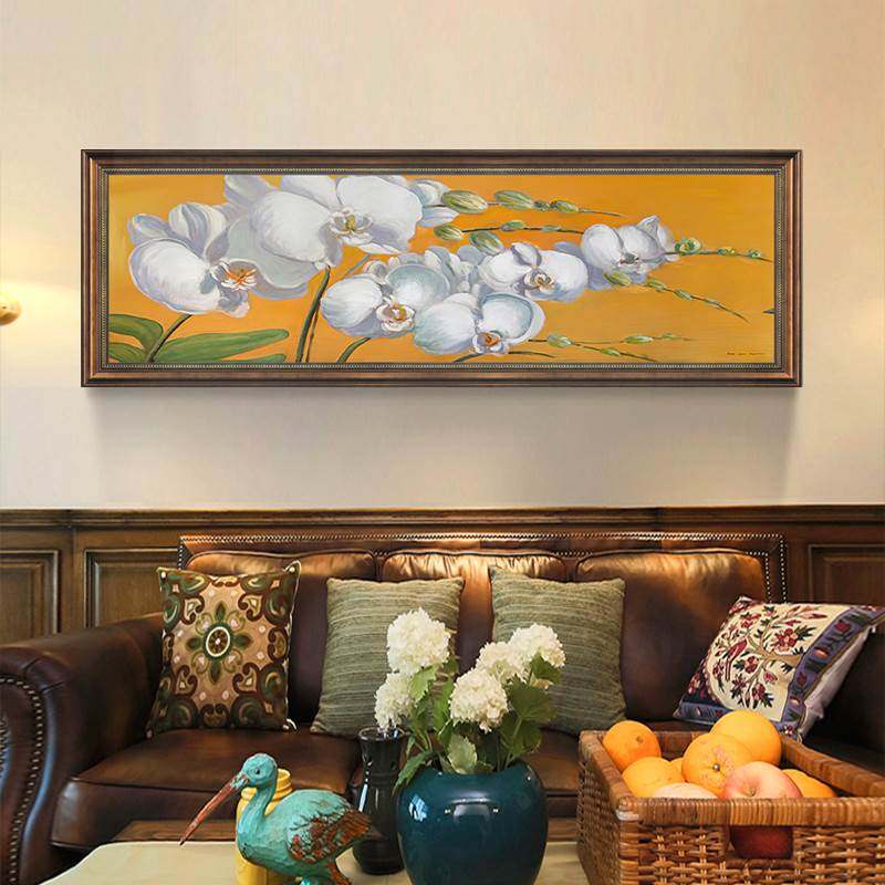 床头美式装饰画客厅欧式沙发背景墙油画酒店主卧房间挂画卧室壁画