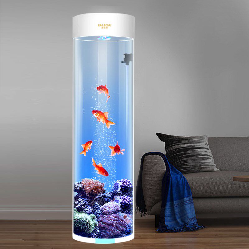 鱼缸客厅小型 圆柱鱼缸立式金鱼缸压克力免换水生态水族箱