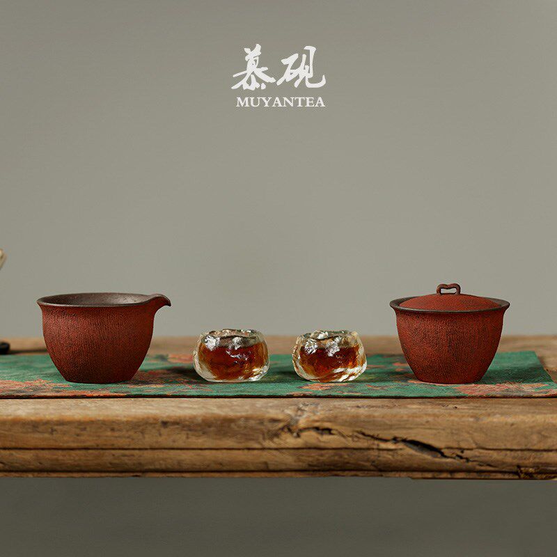 慕砚手作公道杯肌理感粉引茶具匀杯日式创意侘寂风茶海粗陶分茶器
