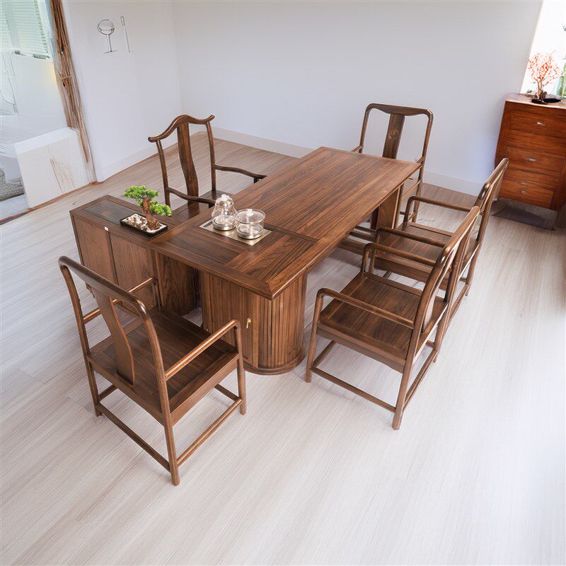 新中式住宅家具宋代风纯实木茶桌椅组合办公室泡茶台茶几茶台茶桌