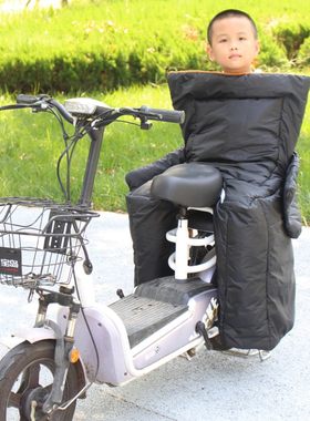 儿童挡风被电动车后座冬季加厚成人小孩亲子防寒保暖棉绒护腿罩衣