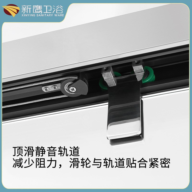 外贸北欧不锈钢淋浴房三联动趟门简约卫生间干湿S分离玻璃沐浴隔