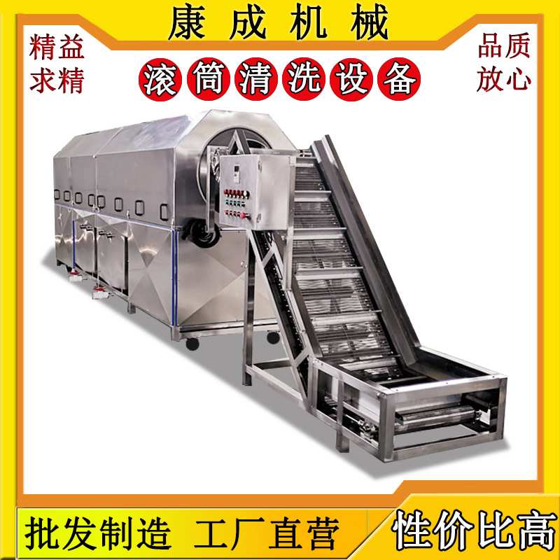 在线供应水果蔬菜清洗机 滚筒式葡萄干清洗机 板栗包装袋清洗设备
