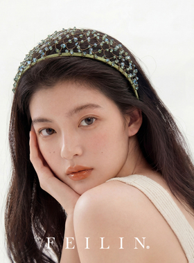 手工编制水晶满天星发箍女高级感