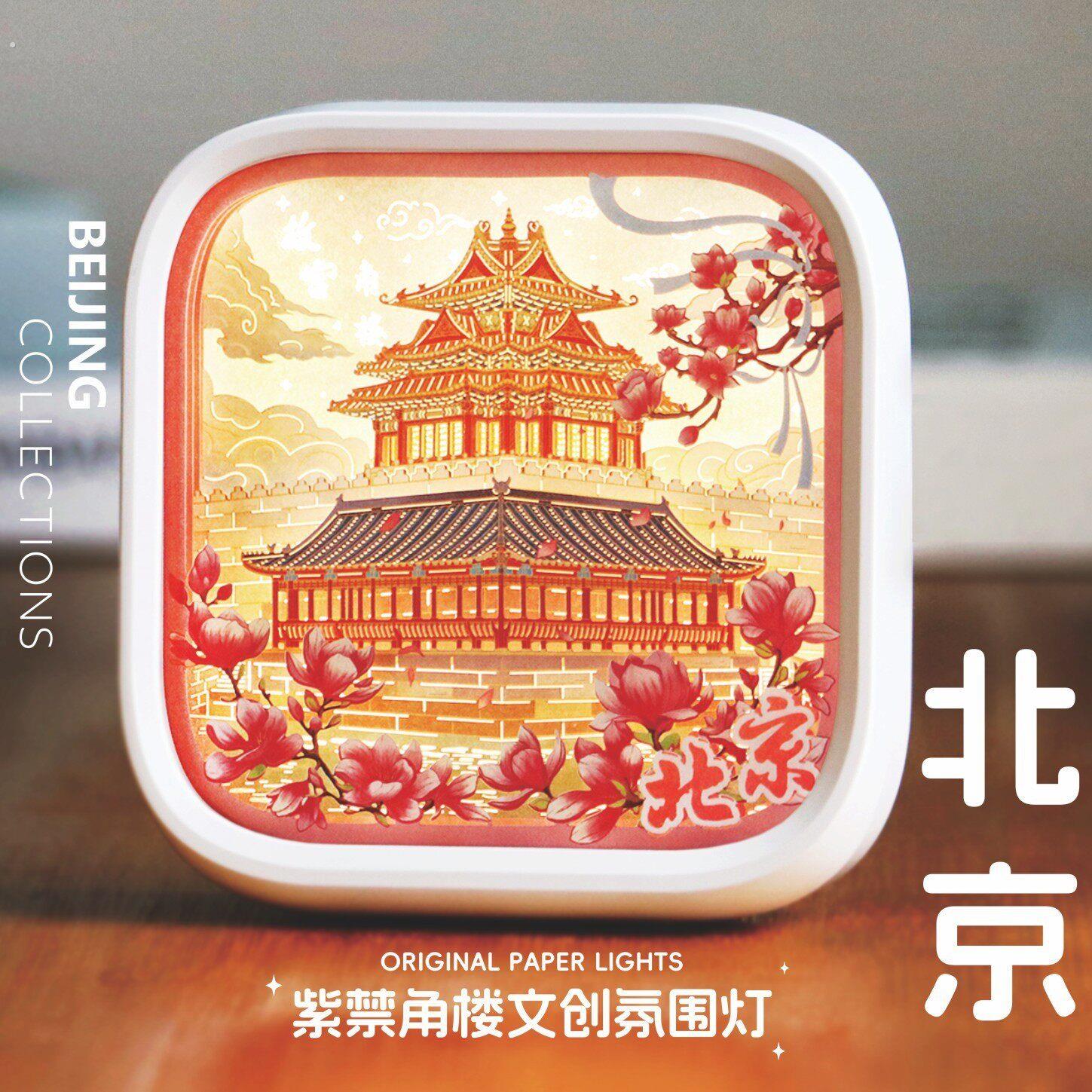 礼物小众艺术小礼物装饰品生日伴手摆件流光非遗纸雕灯北京颐和园