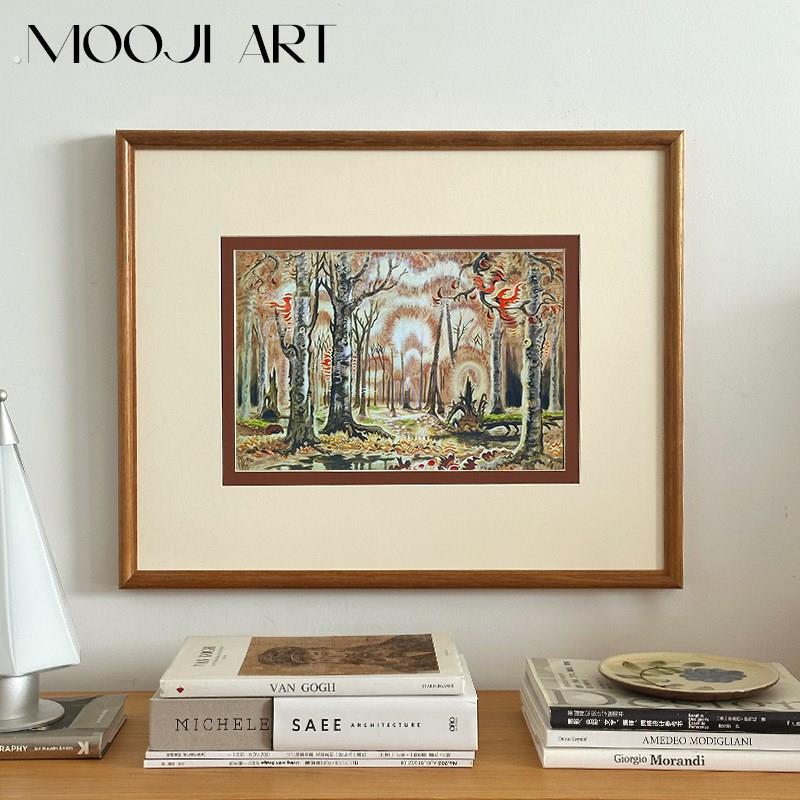 暮云夕光】木吉客厅沙发背景墙装饰画中古风高级感卧.室风景挂画