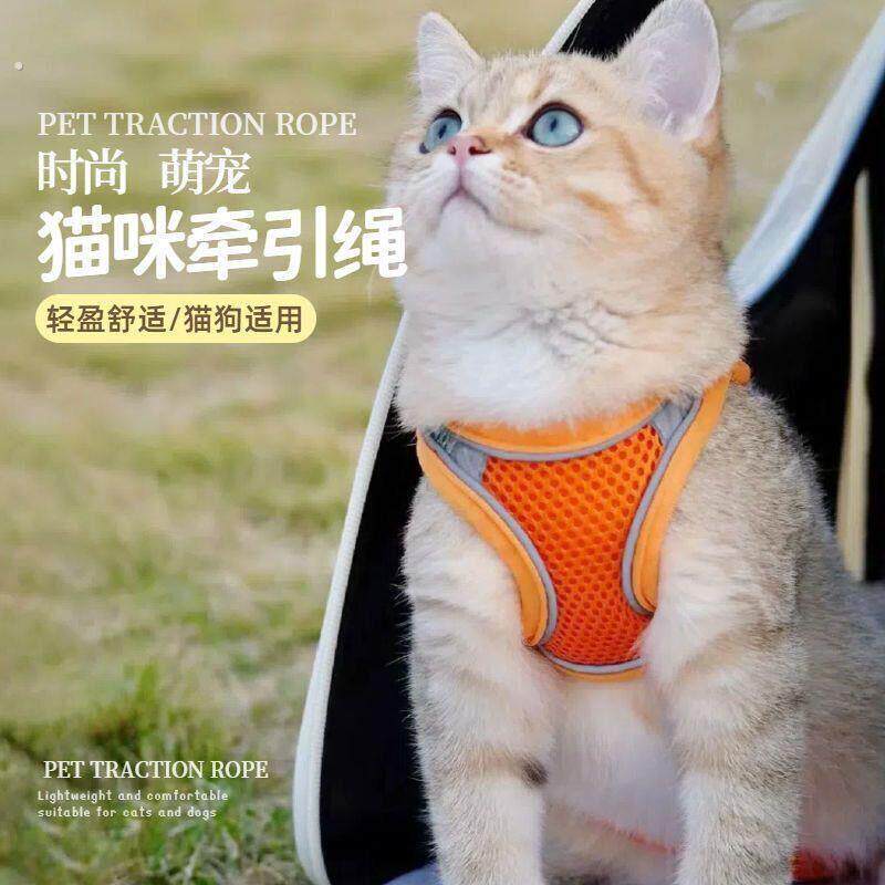 宠物胸背式防挣脱外出专用小狗猫咪牵引绳舒适可调节外出透气